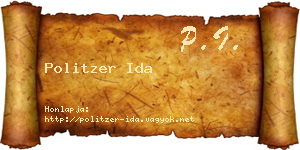 Politzer Ida névjegykártya